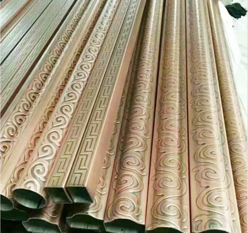 Embossed Copper Plating Antique Bronze Color Stainless Steel Pipe for Gate Guardrail